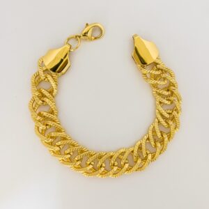 Bold Gold-Plated Stainless Steel Link Bracelet – Chic & Durable