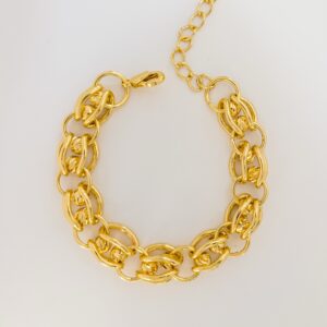 Bold Gold-Plated Stainless Steel Link Bracelet – Chic & Durable