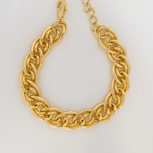 Bold Gold-Plated Stainless Steel Link Bracelet – Chic & Durable