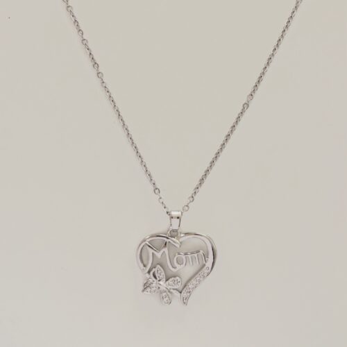 Mom in Heart Stainless Necklace