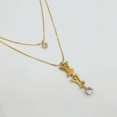 Elegant Gold-Plated Stainless Steel 2-Layer Necklace – Chic & Durable1
