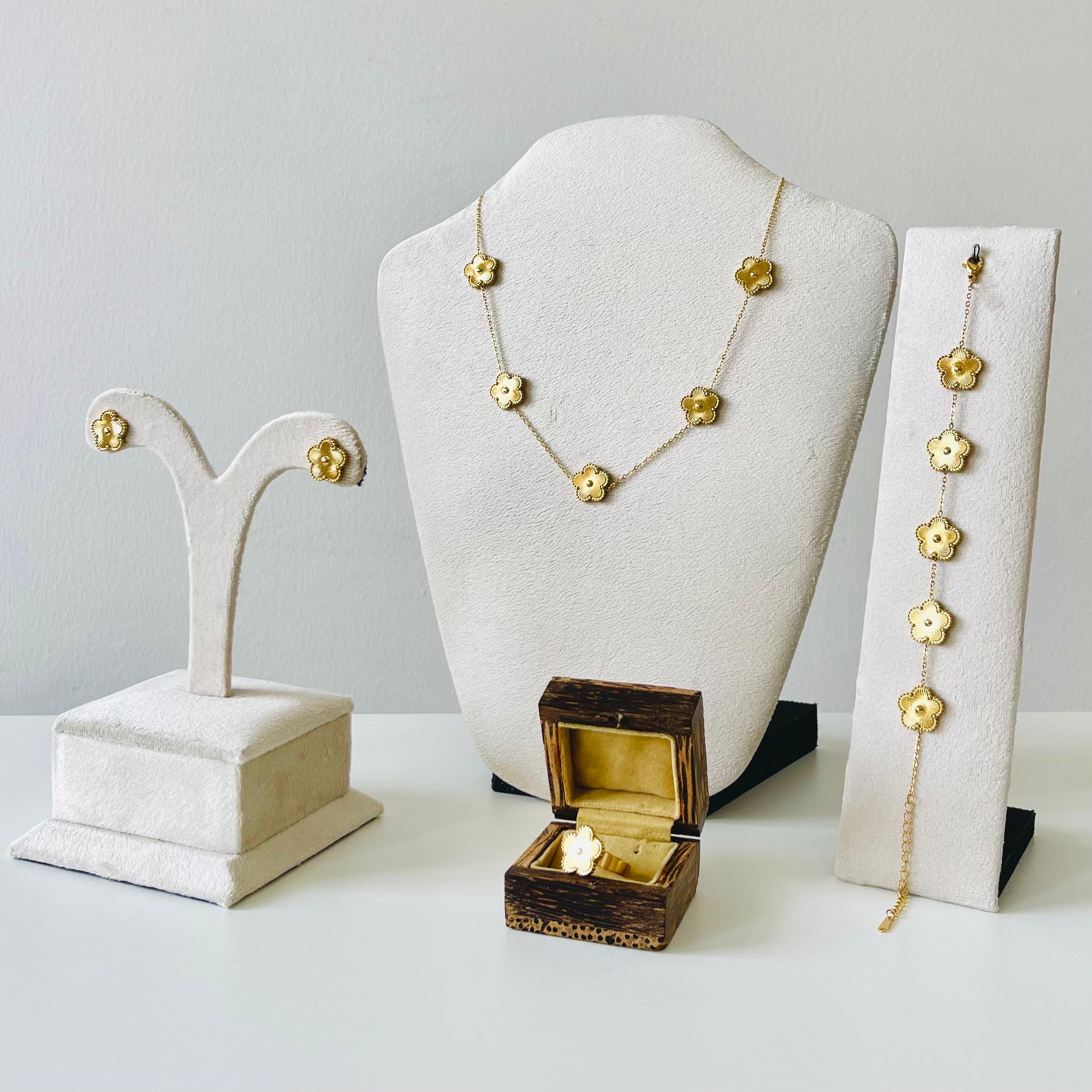 Stainless Steel Flower Jewelry Set